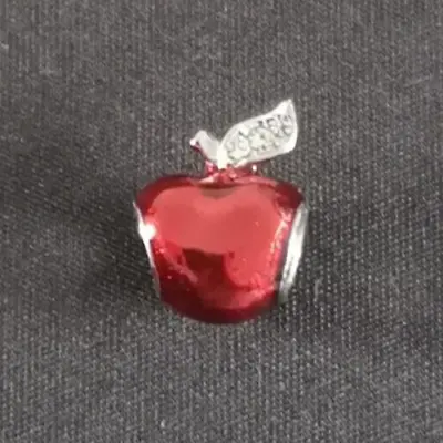 Red And Silver Apple Bead / Charm / Pendant 🍎 • £5