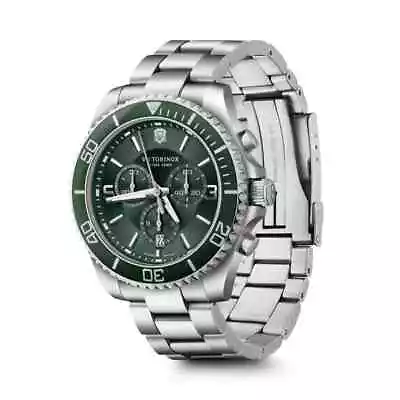 VICTORINOX SWISS ARMY 241946 Maverick Chronograph Quartz Men's Silver Wristwatch • $998.70