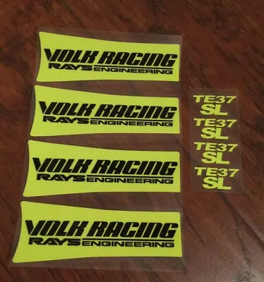 JDM Reflective VOLK Racing TE37SL Wheel Sticker Decals Yellow Letter Drift • $16.50