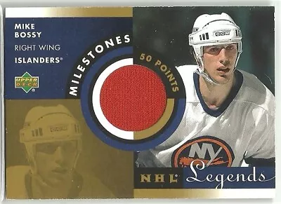 2001-02 Upper Deck Legends Milestones Jerseys MIKE BOSSY NY ISLANDERS JERSEY • $1.63