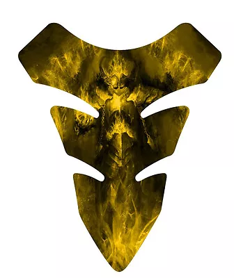 Satan Devil Yellow Motorcycle Sportbike Cruiser Tank Pad 3d Gel Protector • $27.95