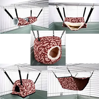 Hammock For Ferret Chinchilla Rat Rabbit Guinea Pig Bed Toy House Damask Colour • £7.19