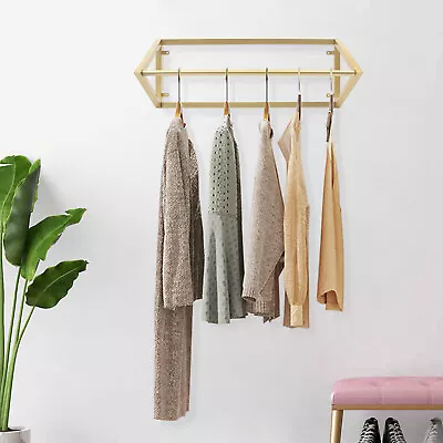 Industrial Clothes Rail 31.5in Clothing Hanging Rack Wall Mounted Garment Rack • $27