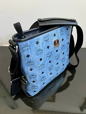 MCM Visetos Monogram Messenger Crossbody Bag Denim-Blue Unisex Discontinued  • $399