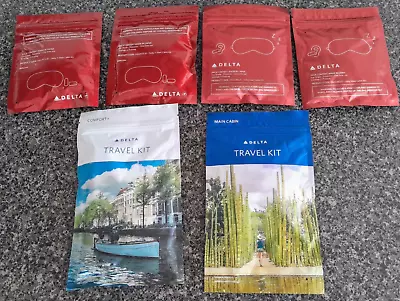 6 Delta Airlines Travel Kits - Eye Shades Earplugs Etc. - New • $9.50