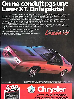 1986 Chrysler Laser Xt Automobile Original Ad In French • $10.99