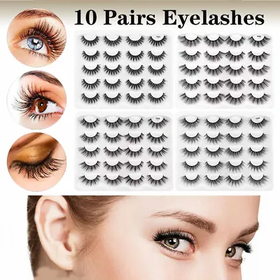 10Pair 11Style 3D Mink Natural Thick False Eyelashes Eye Lashes Makeup Extension • $11.45