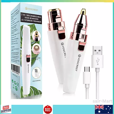 Rechargeable Eyebrow Trimmer & Facial Hair Remover For Women 2 IN 1 AU • $24