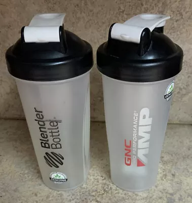 $6.95 • Buy Lot Of 2 GNC 28 Oz. BPA Free Plastic Blender Bottles