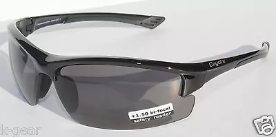 $59.95 • Buy COYOTE BP-7 Bifocal +1.50 POLARIZED Sunglasses Sport Reading Black/Gray NEW 