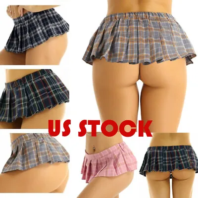 US Sexy Women's Mini Pleat Skirt Schoolgirl Micro Short Dress Role Play Clubwear • $8.67