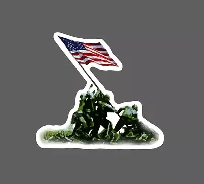 Flag Raise Sticker Iwo Jima USA Waterproof - Buy Any 4 For $1.75 Storewide! • $2.95