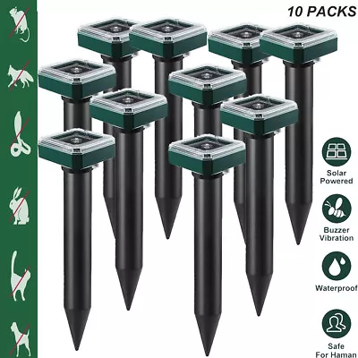 1-10pcs Solar Mole Repellent Ultrasonic Power Sonic Deterrent Pest Repeller J4Z8 • $12.93