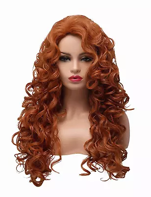 Long Fox Red Hair Curly Wavy Full Head Wigs For Women Cosplay Party (Fox Red) • $32.14