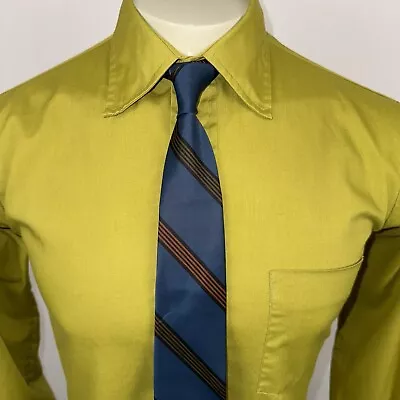 Tie Rak Necktie Mens Slim Skinny Narrow Rat Pack Madmen Polyester Blue Vtg 60s • $17.99