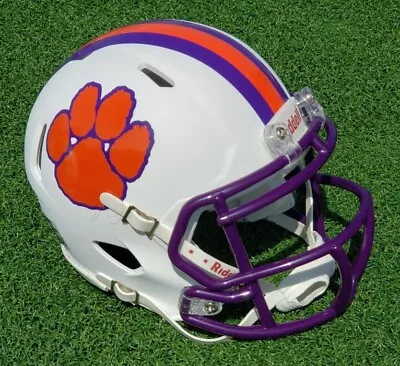 Clemson Tigers White Concept Football Mini Helmet • $51