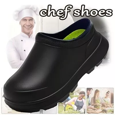 Men's Chef Clogs Waterproof Non-slip Oil-proof Wear-resistant Work Shoes • £17.95