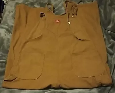 Dickies Men's Duck Bib Workwear Overalls Brown Size 38x32 Never Worn! • $40