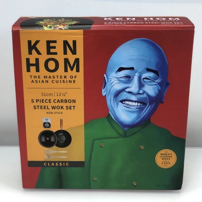 £29.95 • Buy Ken Hom 5-Piece Carbon Steel Wok Set (31cm)  🥘 