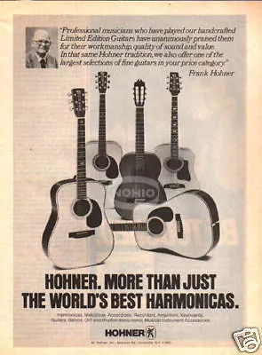 HOHNER GUITAR PINUP AD Vtg 70's Acoustic Frank • $7.99