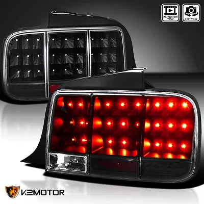 Black Fits 2005-2009 Ford Mustang Sequential LED Tail Lights Lamps Left+Right • $174.38