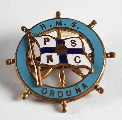 RMS Orduna Ship Pacific Steam Navigation Company Sold Onboard Enamel Badge • £25.42