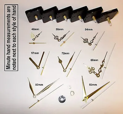 DIY Quartz Clock Movement / Mechanism + Gold Hands & Parts. Repair / Wall Clock • £6.93