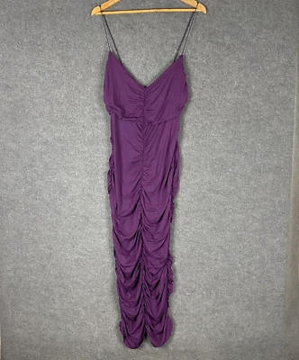 $23.96 • Buy ASOS Dress Womens 18 Purple Sheath Draped Ruched Event Formal Bodycon Ladies