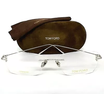 Tom Ford FT 5678 008 Rimless Eyeglasses Glasses Gunmetal Titanium 54mm W/case • $185