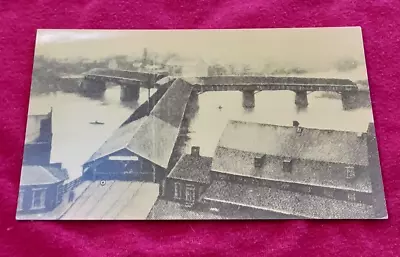 50s D.F. Anquish PHOTO POST CARD Covered Bridge THE COVERED  Y  Muskingum Ohio • $7