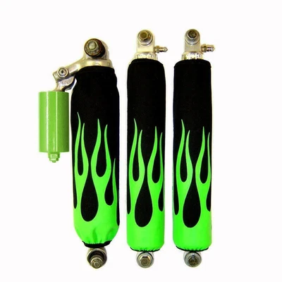 $27.49 • Buy Yamaha Rhino Set Of 4 Shock Cover Green Flame Black ATV Shock Cover