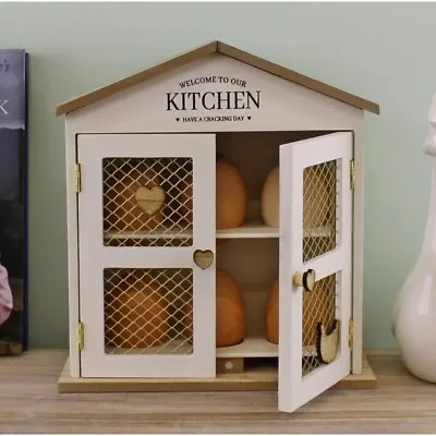 Wooden Egg House Holder Home Decor Kitchen Storage Rack Display 2 Tiers • £12.99
