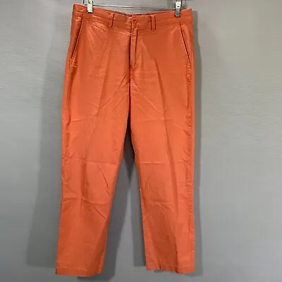 J Crew Pants Mens 32 Lightweight Chino Urban Slim Orange Cotton Pockets • $13.59