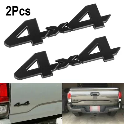 $8.99 • Buy 2PCS Black Chrome 4x4 Truck Decal Emblem Sticker Logo For Toyota Tacoma Tundra