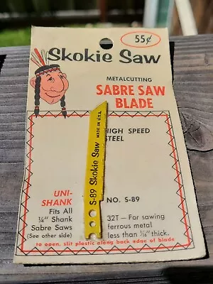 Vintage Skokie Saw Sabre Saw Blade Metal Cutting S-89 Made In Usa • $5.99