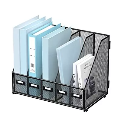 Desk Organizers Metal Desk Magazine File Holder With 5 Vertical Compartments ... • $44.94