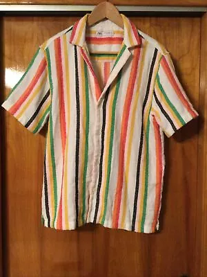 Zara Women’s Striped Terry Cloth Shirt Size M • $20