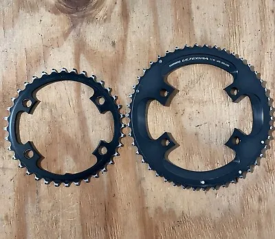 SET Of Shimano Ultegra Chainrings 11 Speed 46/36T 4-Bolt Asymmetrical Gravel CX  • $49.99