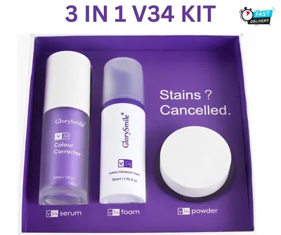 Teeth Whitening Kit V 34 Colour Corrector Serum Bleaching Gel Stain Removal • £21.99