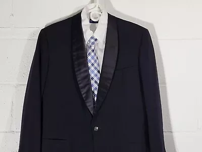 VTG MENS AFTER SIX TUXEDO BLACK PROM BLAZER SPORT COAT JACKET 42/44 Union Made • $7.50