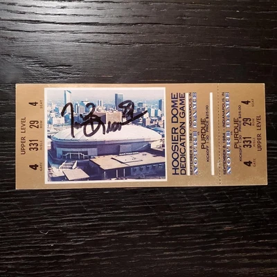 $575 • Buy Tim Brown Raiders HOF Notre Dame NCAA Debut Full Auto Ticket - Beckett Cert RARE
