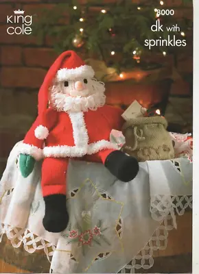 King Cole Knitting Pattern No 8000 Father Christmas In  DK & Sprinkles Size 20 • £1.30