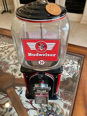 1960s Budweiser 1 Cent Victor Oak Ford  Acorn Gumball Machine Restored • $399