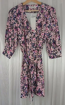 Michelle Keegan Pink Floral Belted Button Through Dress Size 8  • £17.09