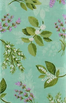 Flowering Stems On Mint Green Vinyl Flannel Back Tablecloth 52 X 70 Oblong • $19.99