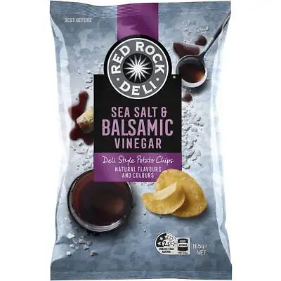 Red Rock Deli Sea Salt And Balsamic Vinegar Potato Chips Pack 165g • $16