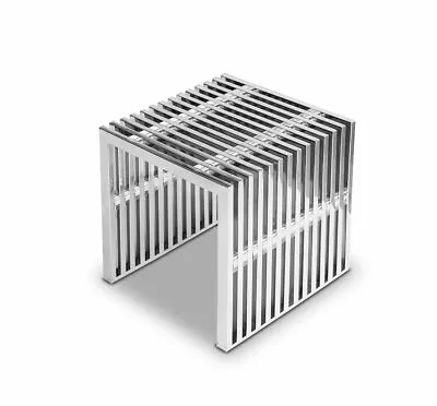 Stainless Steel Stool Cube Minimalist With Acrylic Glass Distance Dice 15 KG • £369.63