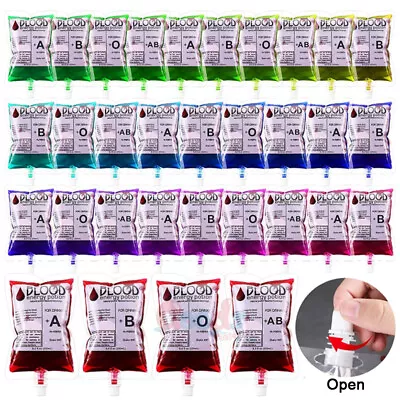 $32.99 • Buy 30/45Pcs Halloween Blood IV Bags Reusable Drink Pouches Juice Containers Party