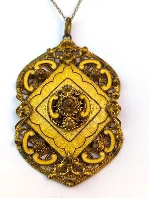 Vintage Czech Glass Necklace With Enamel 1920's Vintage Jewelry • $375