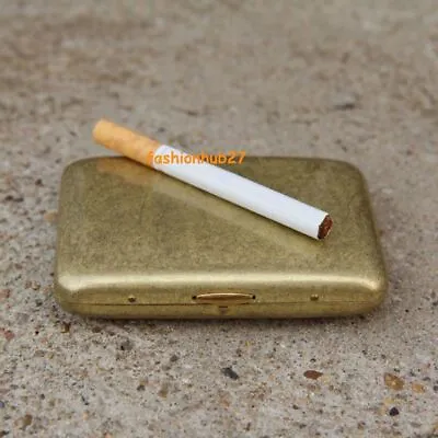 Vintage Solid Brass Copper Cigarette Case Holder Box Collectable Xmas Men Gift  • $15.19